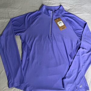 Asics Lavender Quarter-Zip Top L Women